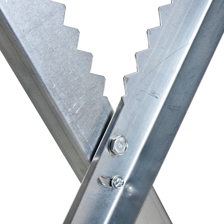 Motorsavstativ, foldbart savstativ til brænde, sølvmetal, 83 x 83 x 79 cm