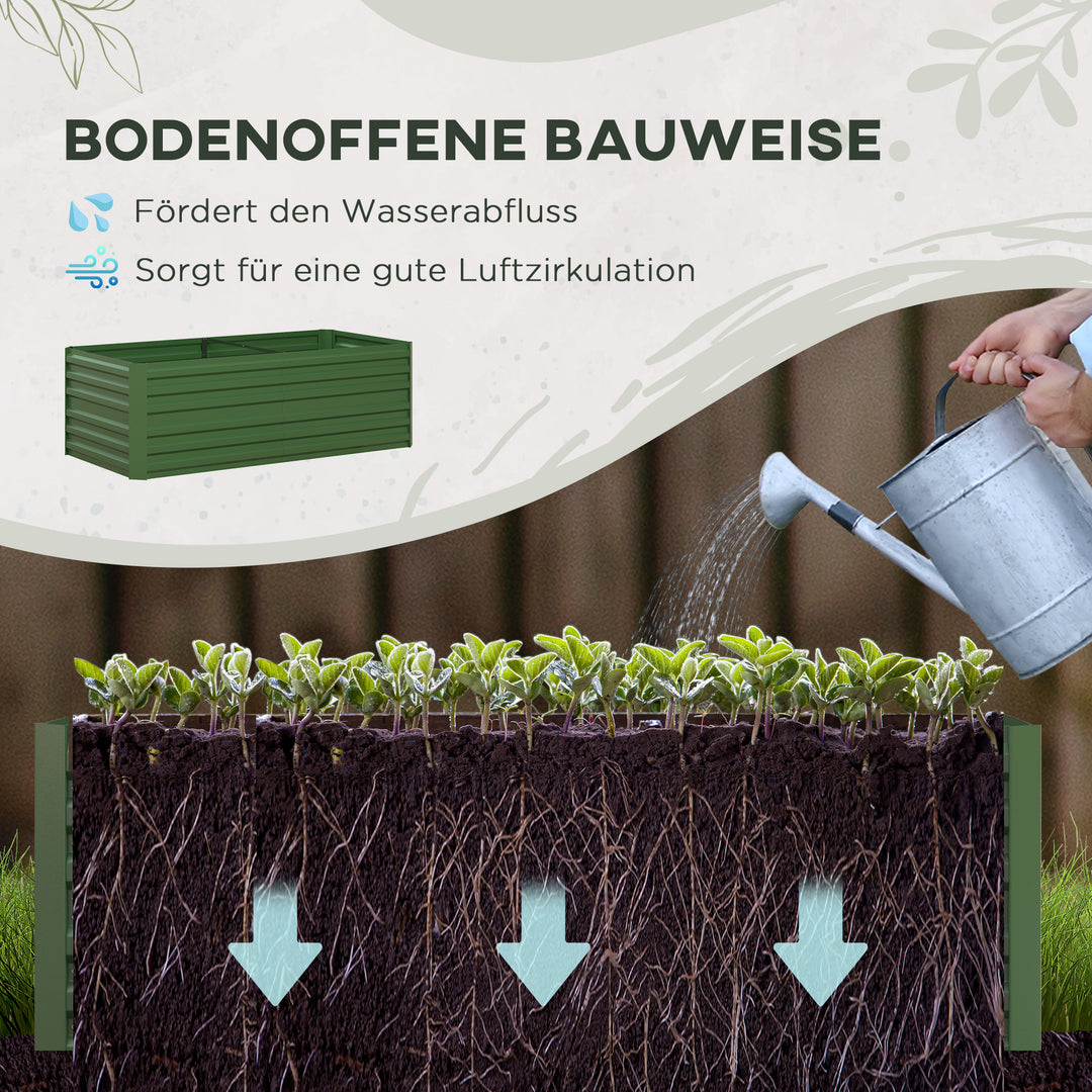 Plantepotte, praktisk blomsterbed til plantning, højbed, stål, grøn