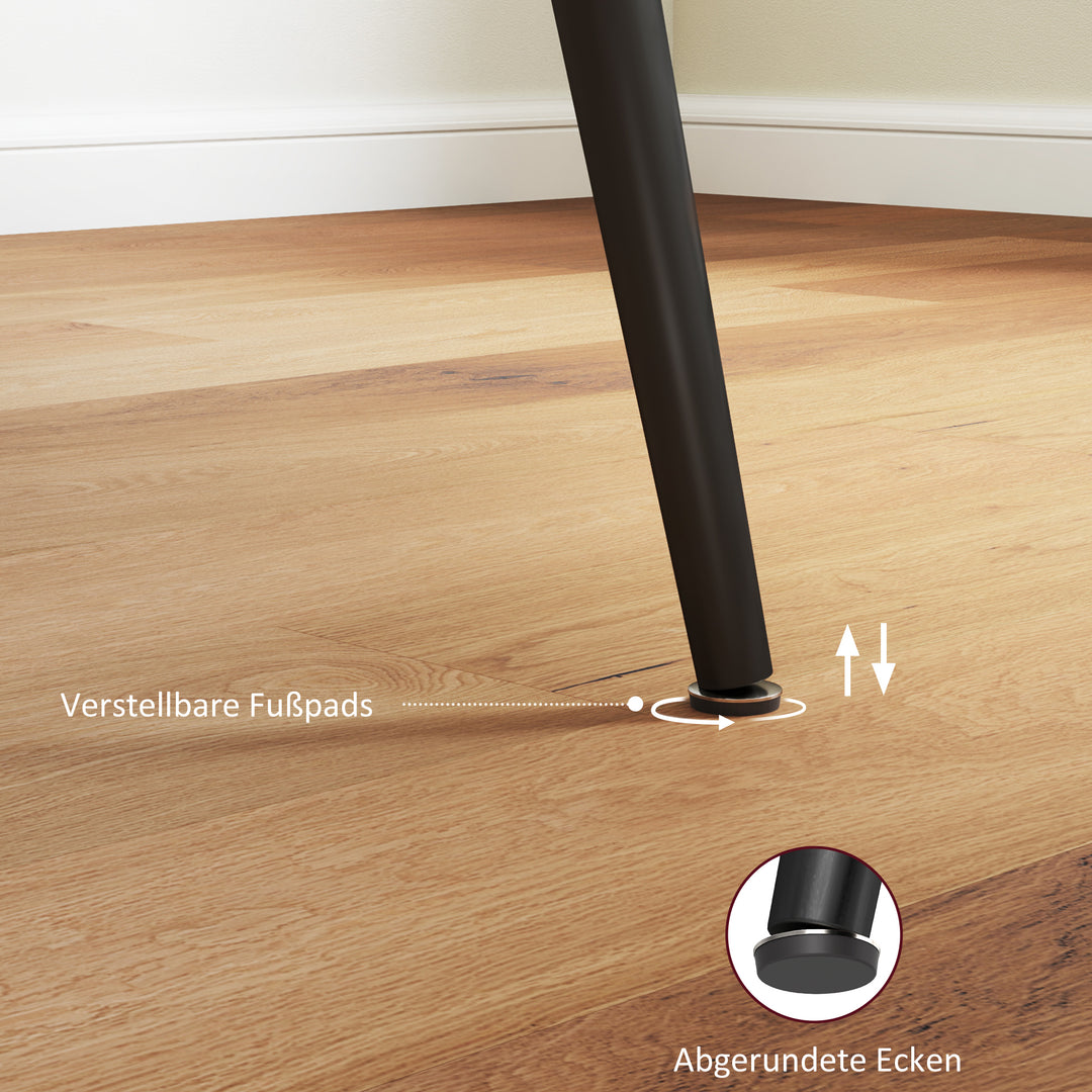 Udtrækkeligt spisebord, udvideligt bord til 6-8 personer, køkkenbord med massive stålben