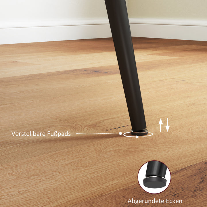 Udtrækkeligt spisebord, udvideligt bord til 6-8 personer, køkkenbord med massive stålben