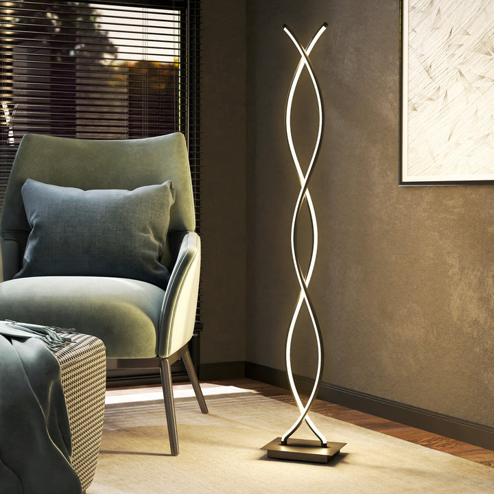 LED-gulvlampe dæmpbar 144 cm gulvlampe med fodkontakt sort