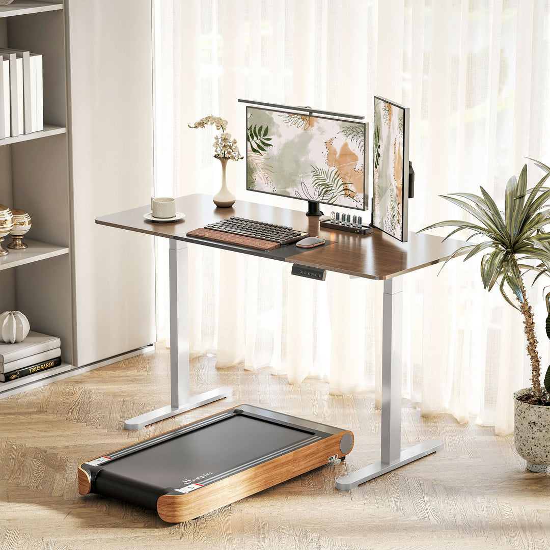 Elektrisk skrivebordsstel, højdejusterbart, med hukommelsesfunktion, stål, hvid