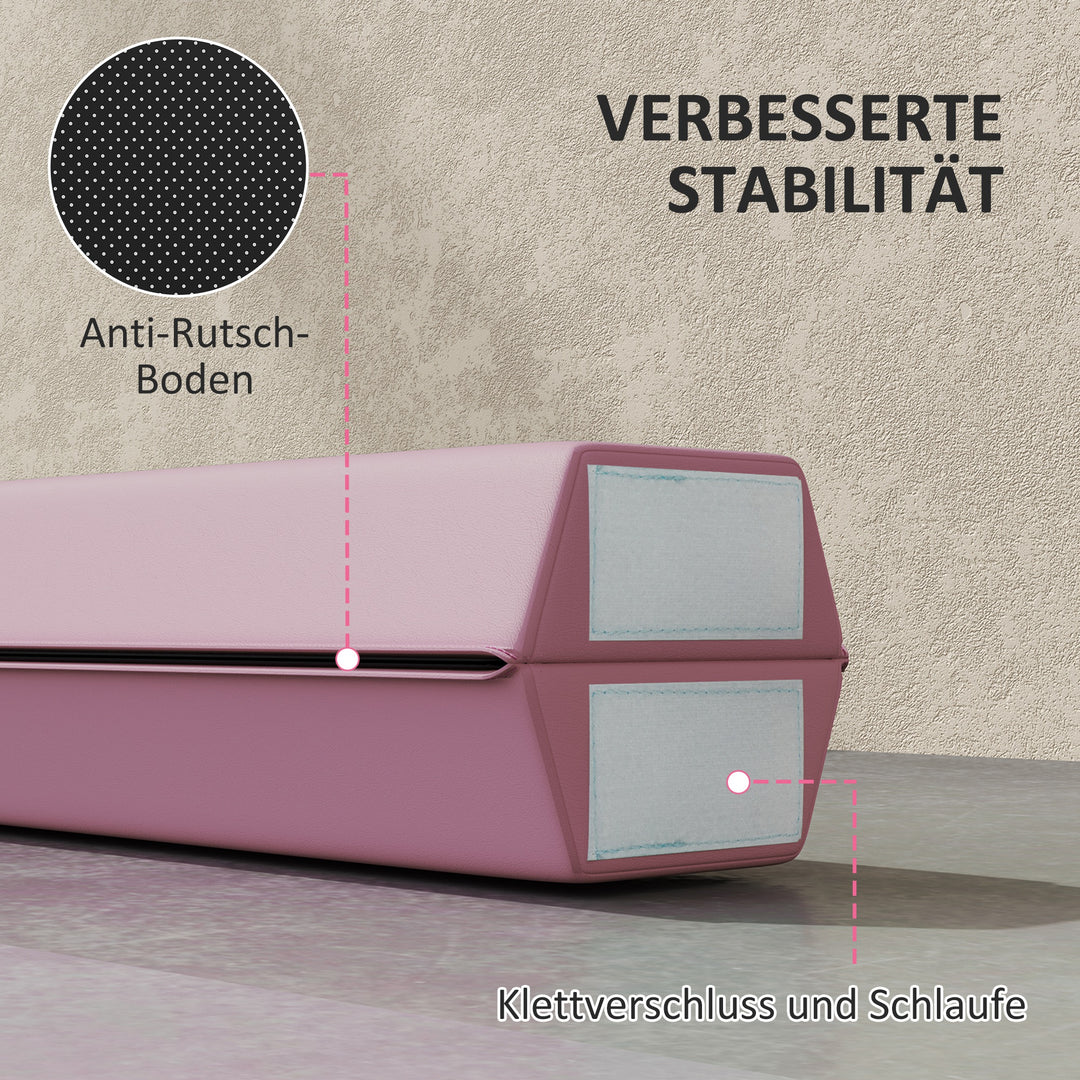 Balancebom 2,4 m, foldbar, skridsikker bund, til 3+ år, op til 80 kg, pink