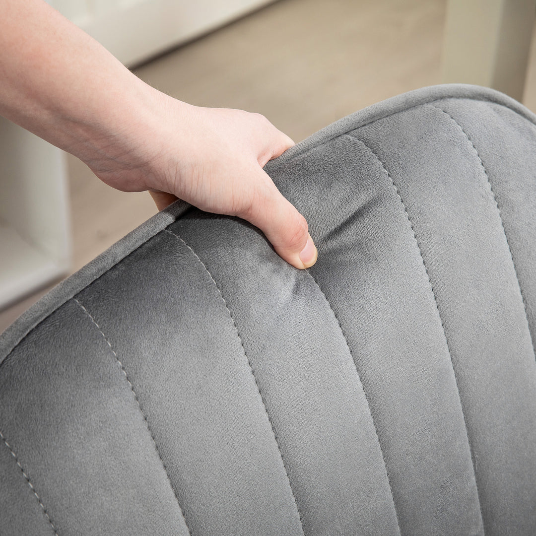 Skrivebordsstol højdejusterbar kontorstol drejelig hjemmekontorstol med ryg og armlæn grå