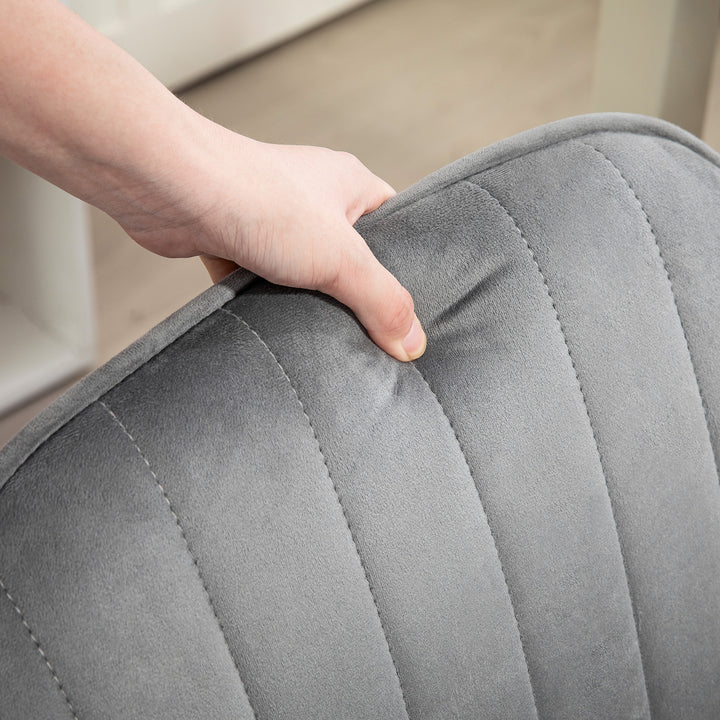 Skrivebordsstol højdejusterbar kontorstol drejelig hjemmekontorstol med ryg og armlæn grå