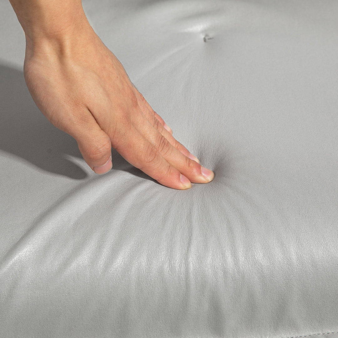 2-I-1 justerbar lænestol, gulvstol med hynde, polstret stol, til stue, soveværelse, lysegrå