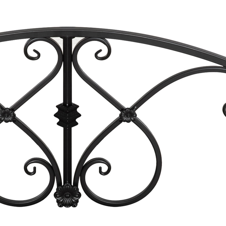 Havebro, dambro med sikkerhedsrækværk, dekorativ bro, lasteevne op til 100 kg, 102 x 48 x 49 cm, sort