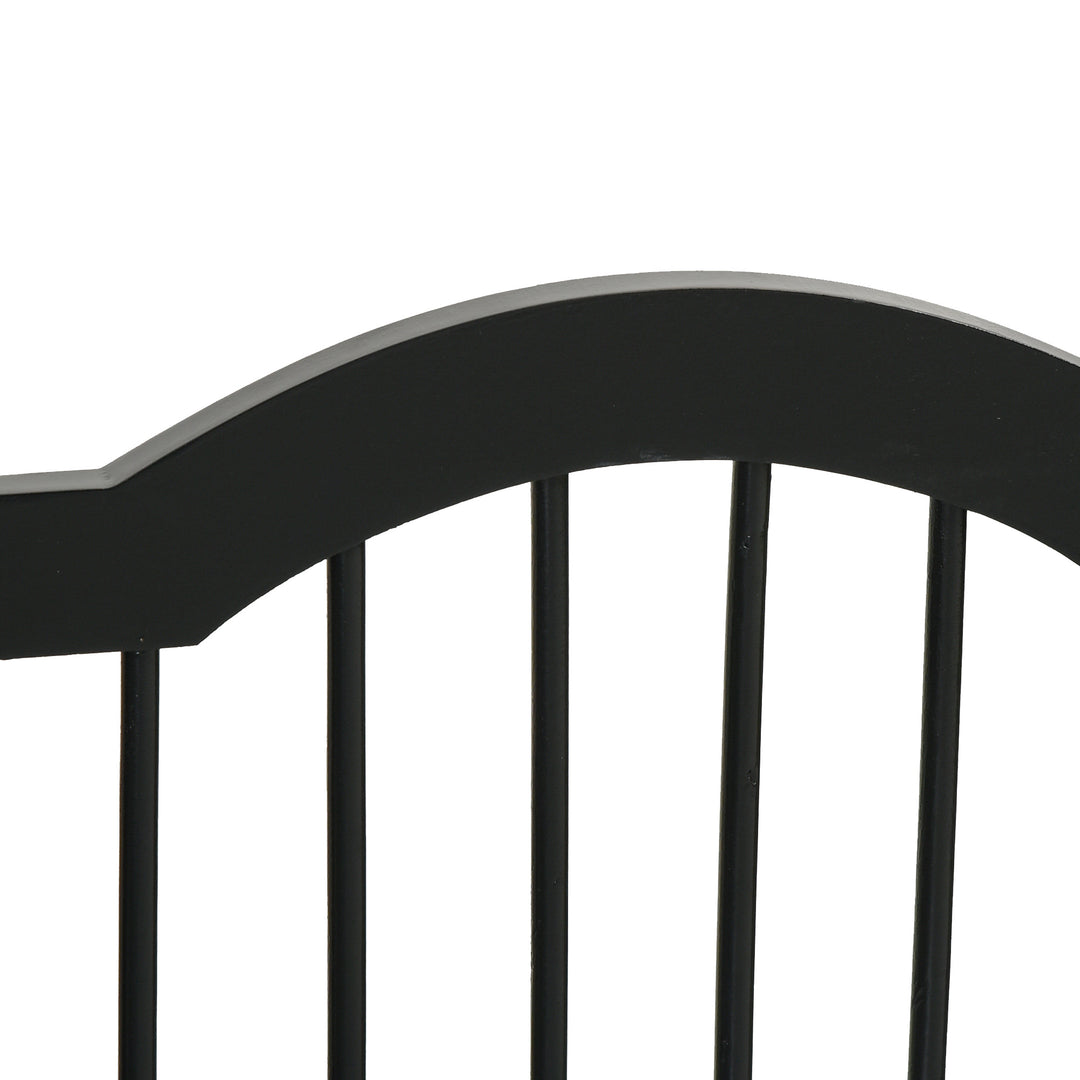 Hundegitter, 3-delt, 154,5 x 61 cm, sammenklappelig hundegitter med dør, dørsikkerhedsgitter med 2 støttefødder, fritstående trappegitter til køkken, entre, sort