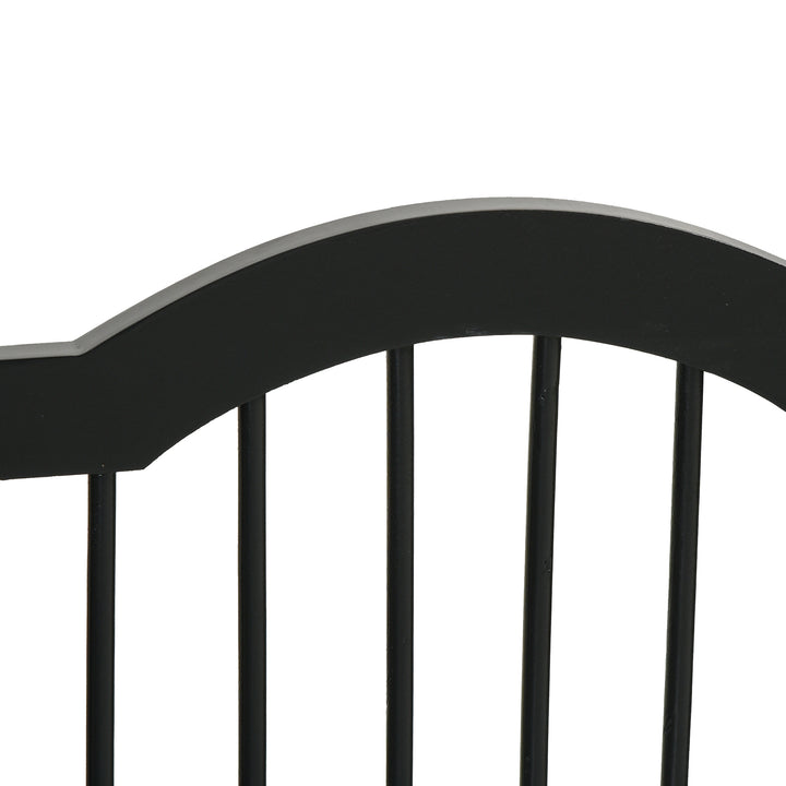 Hundegitter, 3-delt, 154,5 x 61 cm, sammenklappelig hundegitter med dør, dørsikkerhedsgitter med 2 støttefødder, fritstående trappegitter til køkken, entre, sort