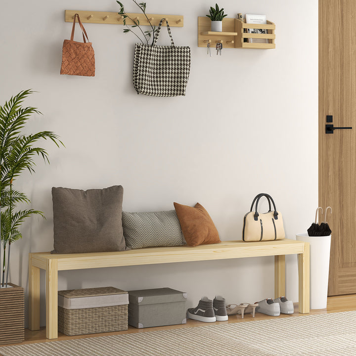 Bænk, plads til 3 personer, op til 330 kg, fyrretræ, 175x33x45 cm