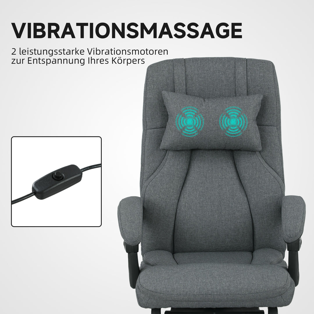 Vinsetto massagekontorstol, usb-interface, drejehjul, mørkegrå