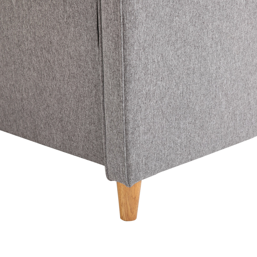 ® To-personers sofa | aftagelige hynder | hør, skum, gummitræ | lysegrå | 141 x 70 x 78 cm