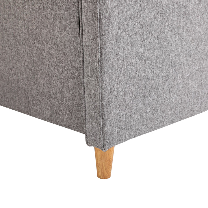 ® To-personers sofa | aftagelige hynder | hør, skum, gummitræ | lysegrå | 141 x 70 x 78 cm