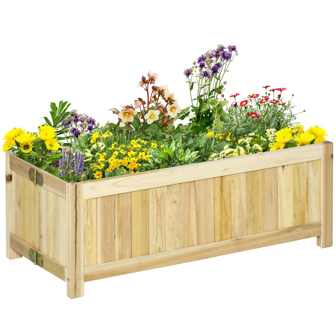 Sammenklappelig hævet havebed, massivt træ, vejrbestandig, 70 cm x 30 cm x 25 cm, naturlig