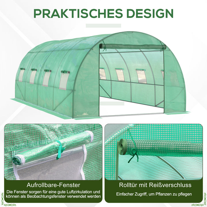 Foliedrivhus, walk-in drivhus, polytunnel, drivhus, plast, stål, grøn