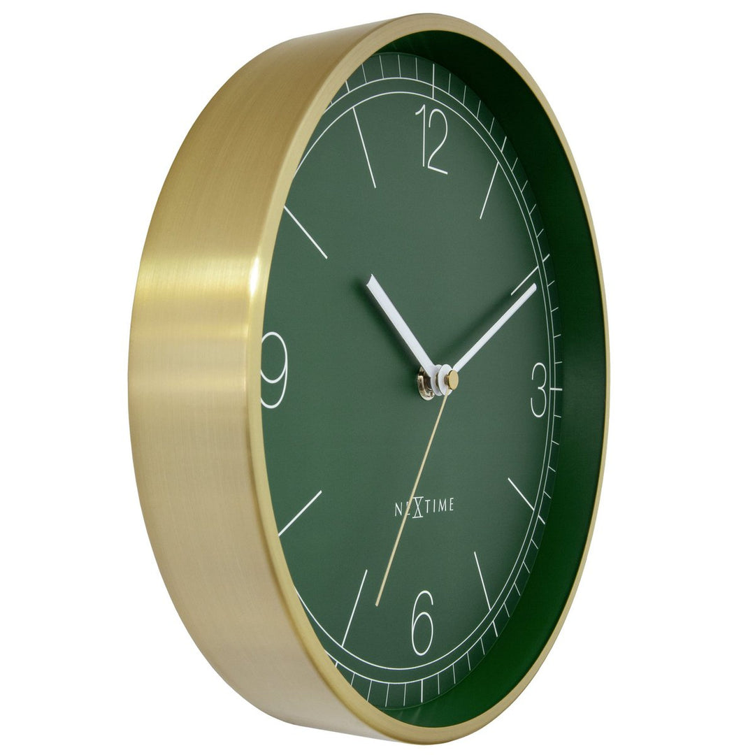 Vægur 25cm-Silent-Grøn/Turkis/Hvid/Sort-Metal-NeXtime 'Bolero'