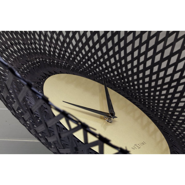 Vægur 60 cm-Silent-Brown/Sort-Bamboo-NeXtime 'Vortex'