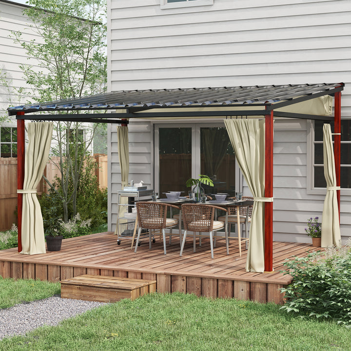 Udtrækkelig havepergola, vejrbestandig, inklusive monteringsbeslag, beige