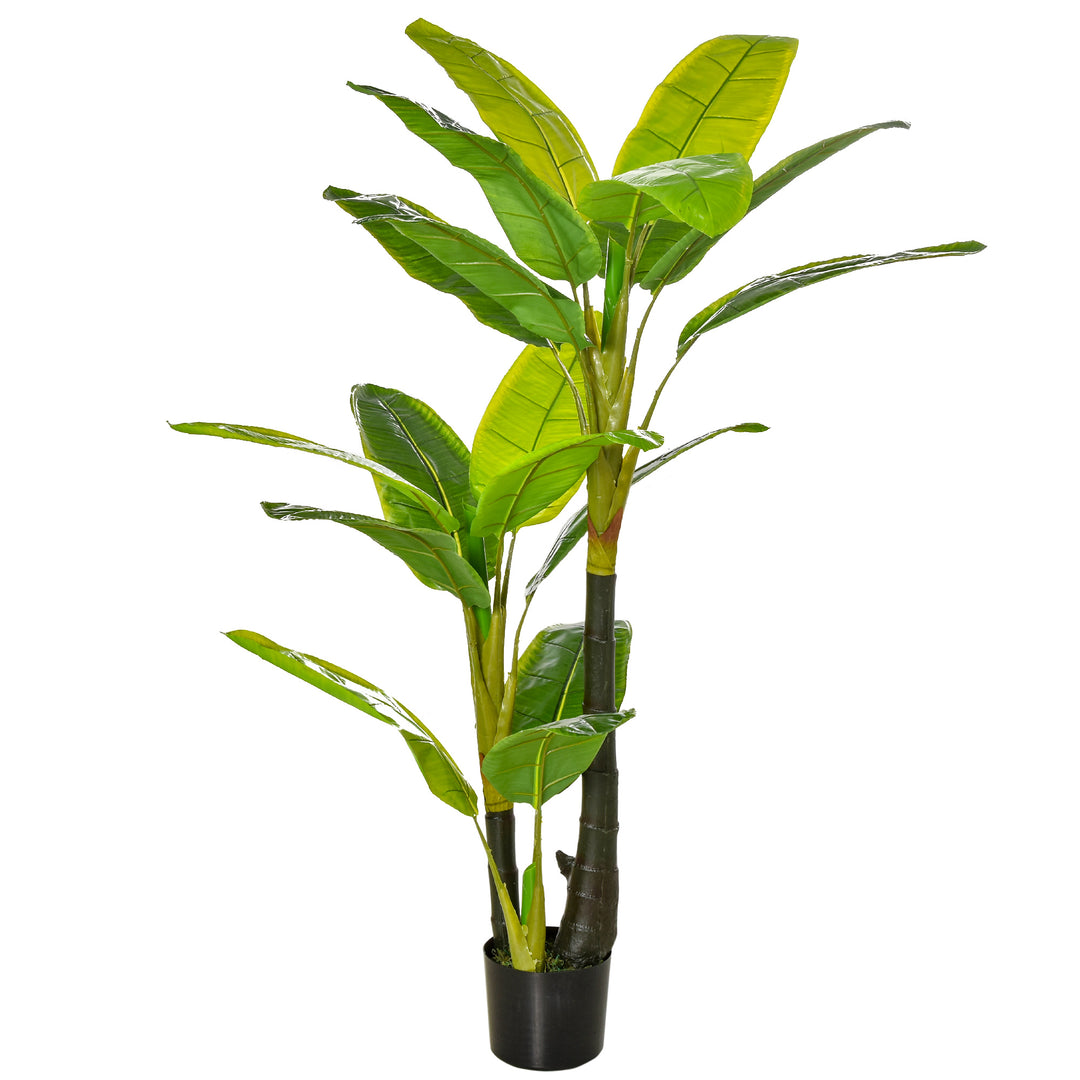 Kunstige planter 150 cm kunstige planter i potte kunstigt banantræ kunstig plante kunstigt træ stueplante dekorativ plante kontorplante plastikpotte til indendørs brug
