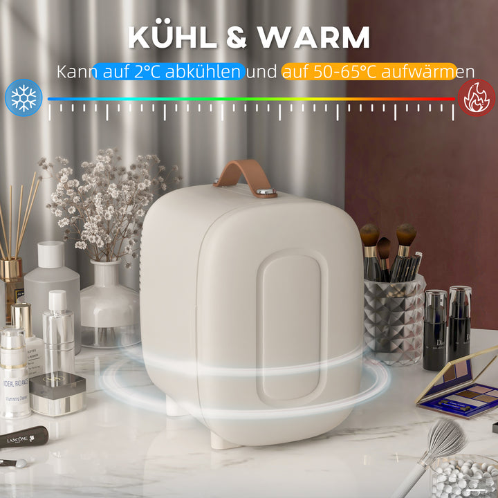 Minikøleskab beauty fridge, 4 l kapacitet, 20,3 x 26,3 x 28 cm, cremehvid