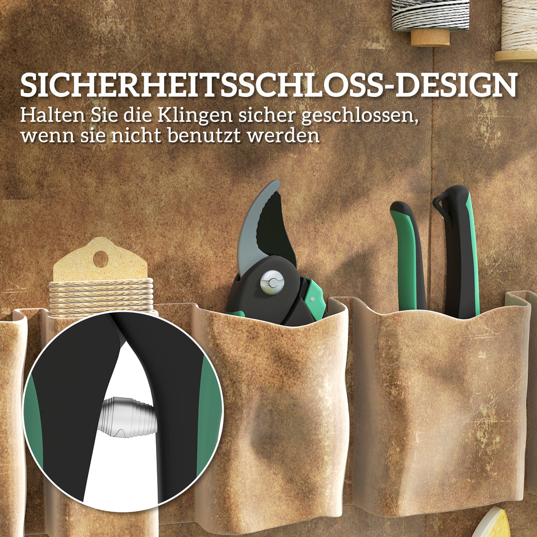 Haveværktøjssæt 2-delt haveværktøjssæt lavet af metal haveværktøj med beskæresaks grøn + sort