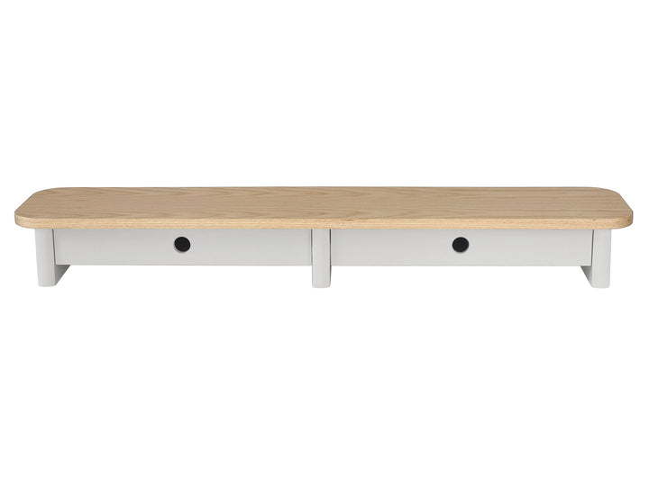 JUBI 109cm monitorskærmstativ med skuffer Ash Pearl Grey