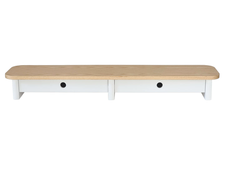 JUBI 109cm monitorskærmstativ med skuffer Ash White