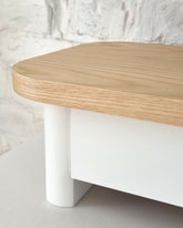 JUBI 60x24cm monitorskærmstativ med skuffe Ash White