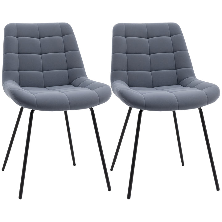 Sæt med 2 retro spisestole i velour 50 cm x 61 cm x 79 cm mørkegrå