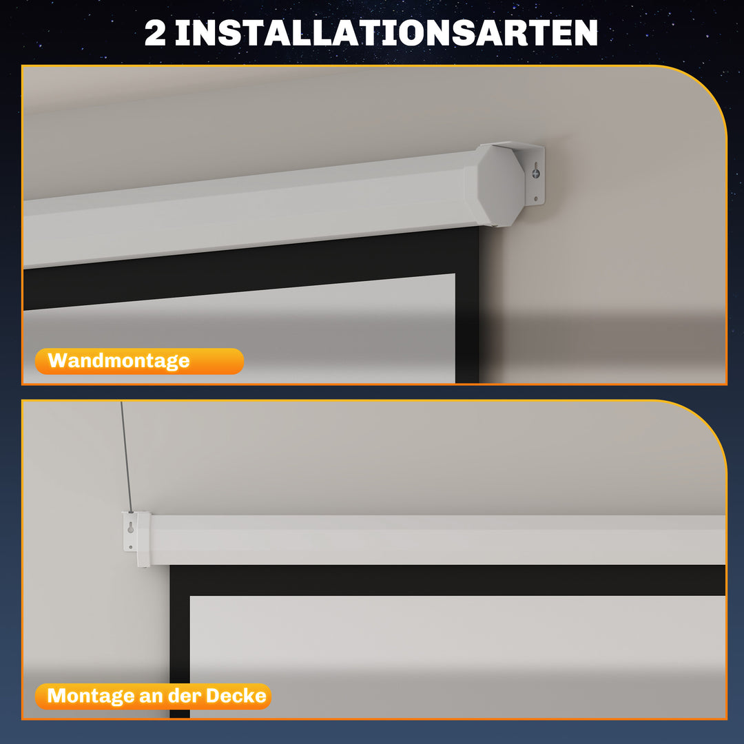 Projektorlærred 171 x 128 cm 84 tommer 4:3 hd 4k projektionslærred plast, metal hjemmebiograf