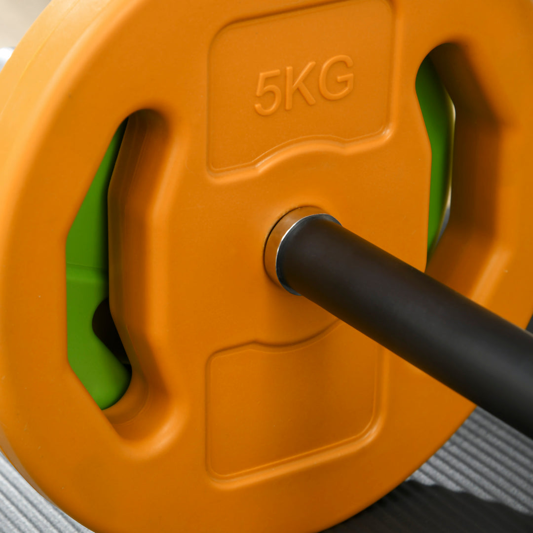 Håndvægtsæt 20 kg håndvægtsæt af støbejern håndvægte med forbindelsesrør skridsikkert håndtag flerfarvet