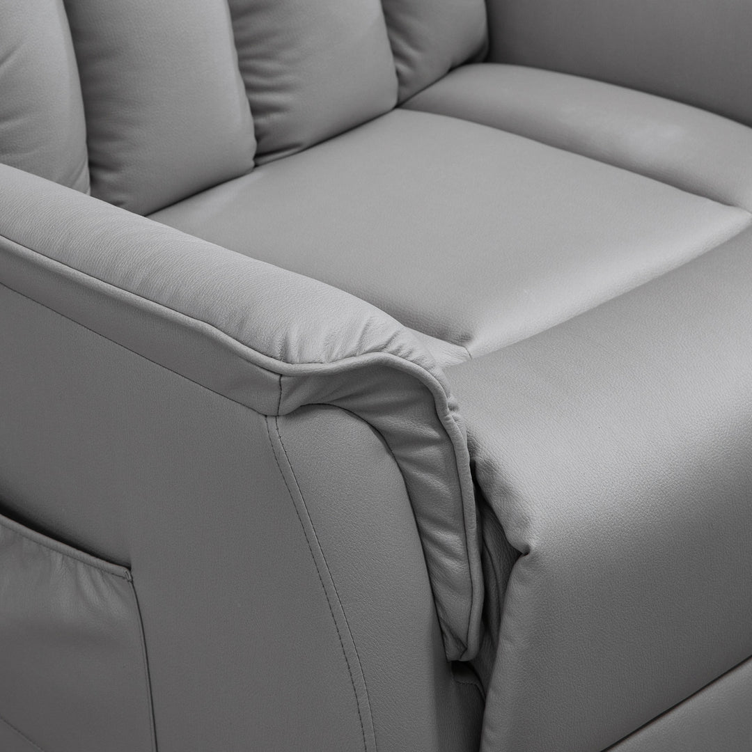 Lænestol tv-stol med kabelfjernbetjening og sidelomme, 80 x 94 x 104 cm, grå