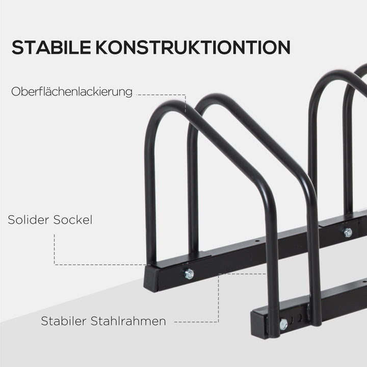 Cykelstativ til 4 cykler, vejrbestandig, væg- eller gulvmonteret, stål 110 x 33 x 27 cm