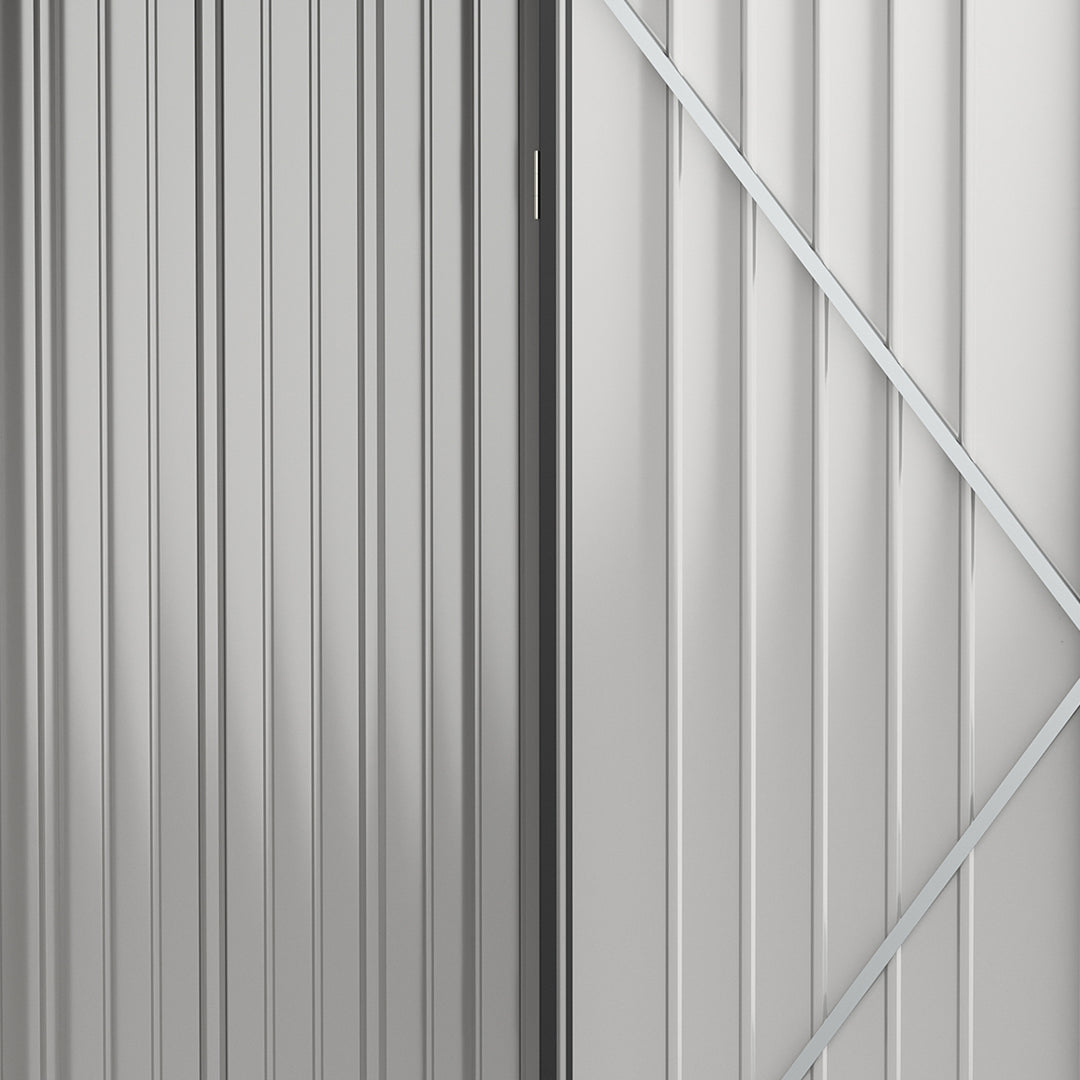 Haveskur, redskabsskur med låsbar dør, vejrbestandig og hylder, 161,5 cm x 94,5 cm x 196 cm, sort