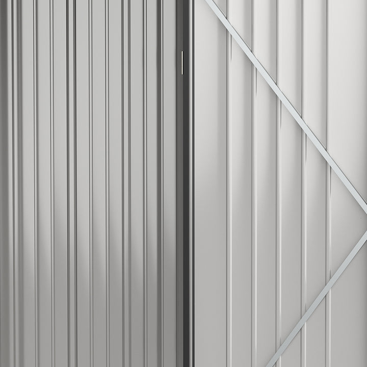 Haveskur, redskabsskur med låsbar dør, vejrbestandig og hylder, 161,5 cm x 94,5 cm x 196 cm, sort