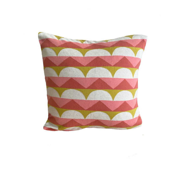 Toby Pillow-Cover rød, blød jacquard strikket bomuld
