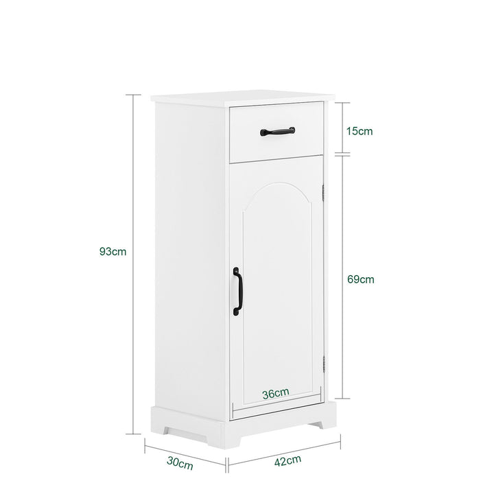 Få styr på badeværelset med dette elegante og funktionelle møbel i hvid (42 x 30 x 93 cm)