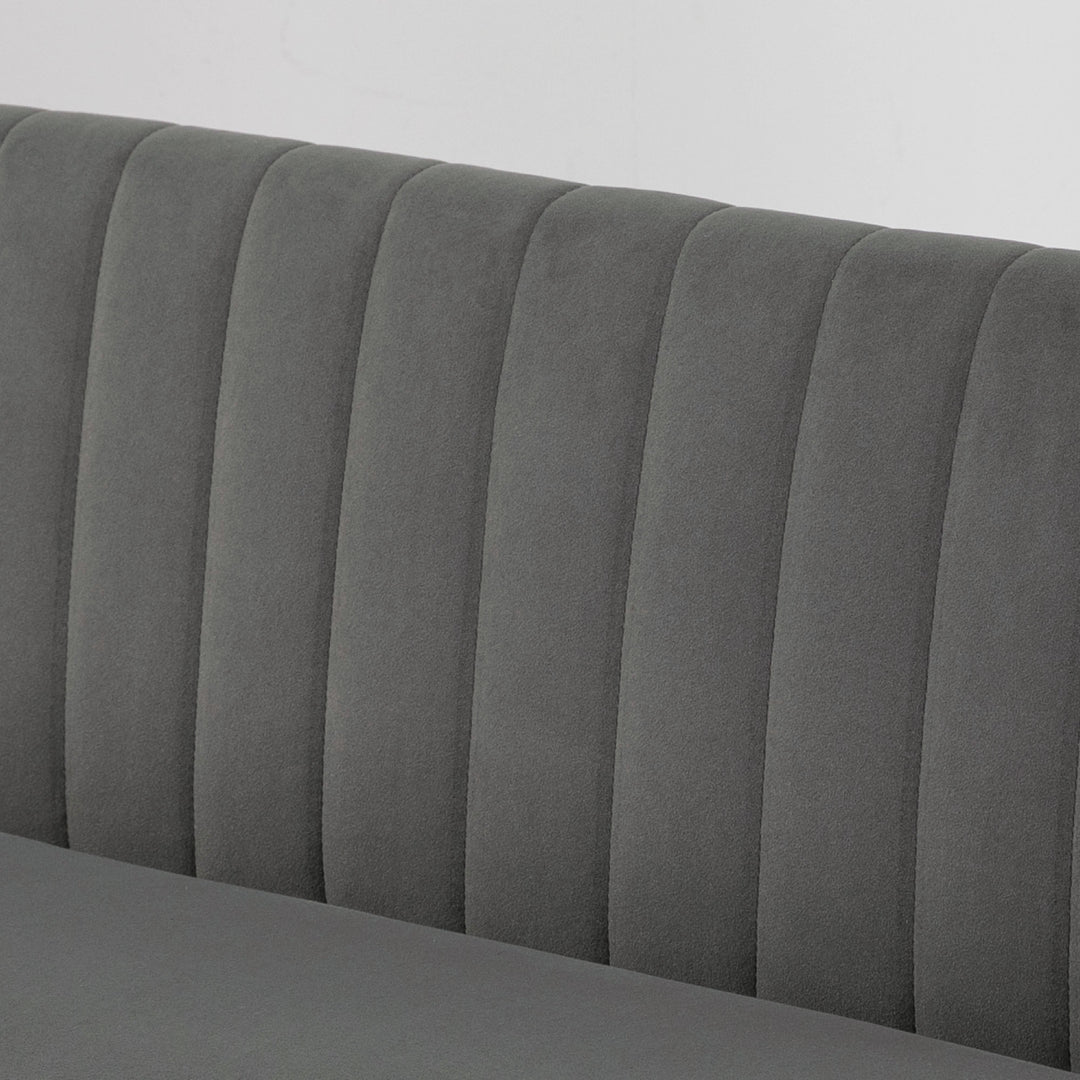 Sofa retro design 2-personers sofa, træben, 117 cm x 56,5 cm x 77 cm, mørkegrå