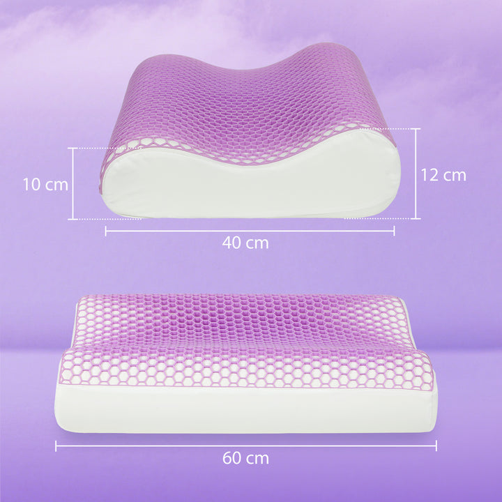Memory foam pude, nakkestøttepude med aftageligt betræk, 2 højder ergonomisk, 2s hurtig reaktion