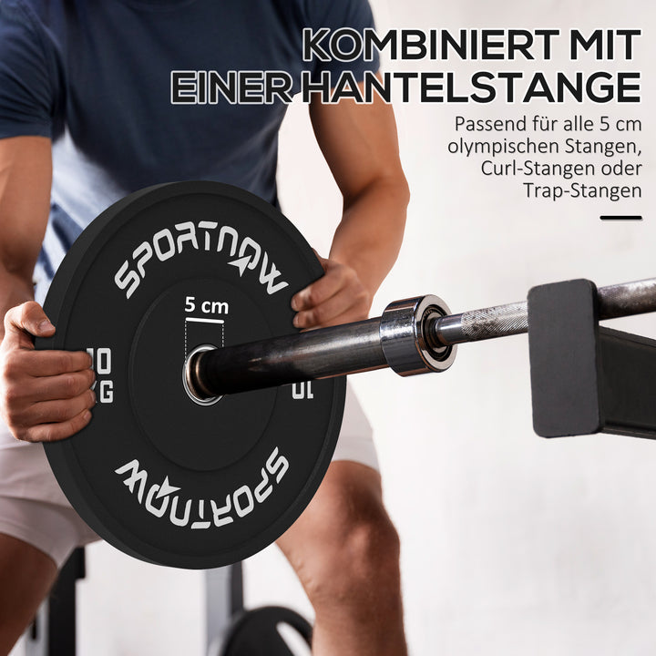 Vægtskiver, 2 x 10 kg, olympisk standard, gummi, lav støj, sort