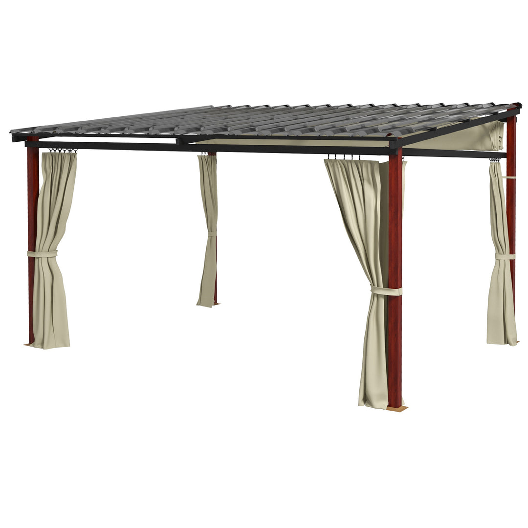 Udtrækkelig havepergola, vejrbestandig, inklusive monteringsbeslag, beige