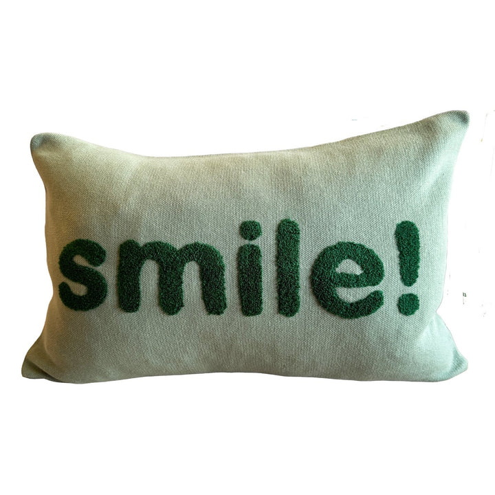 Smile Pude Grøn, Punch Needle Broderi