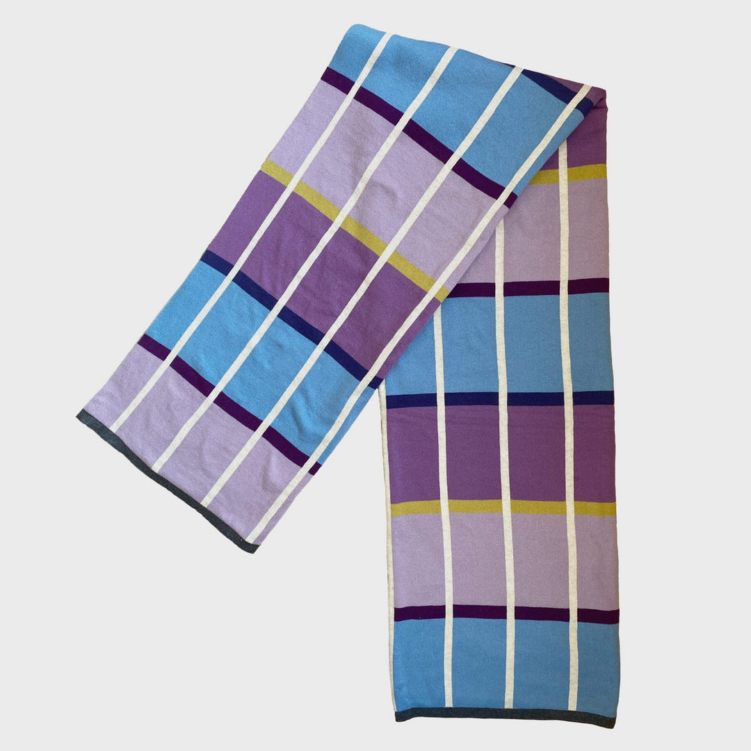 Alvin Purple Jacquard slumretæppe – Blødt børstet bomuld