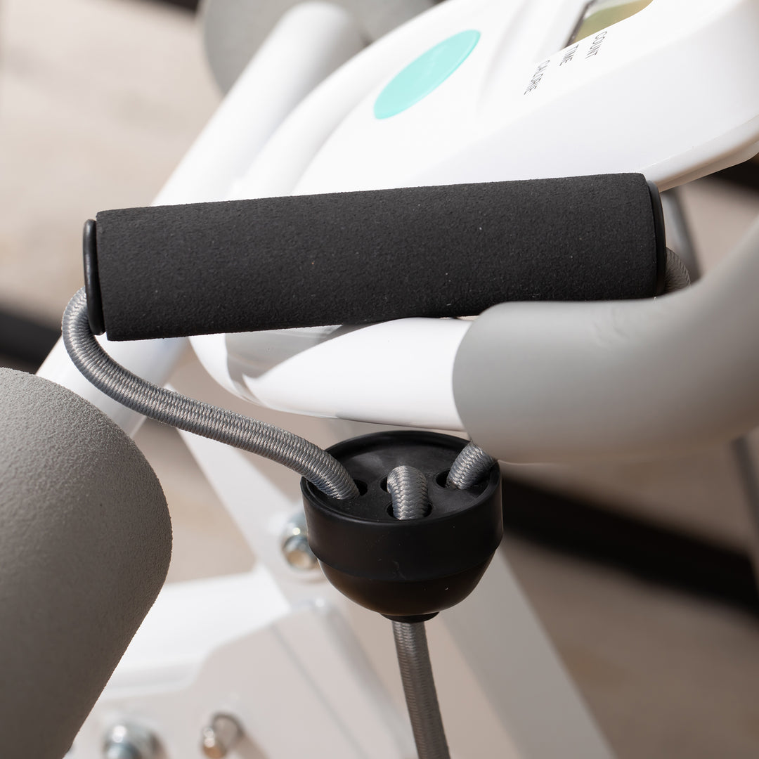 2-I-1 sit-up træningsmaskine med lcd-skærm, hjemmefitnessudstyr, stål, kunstlæder