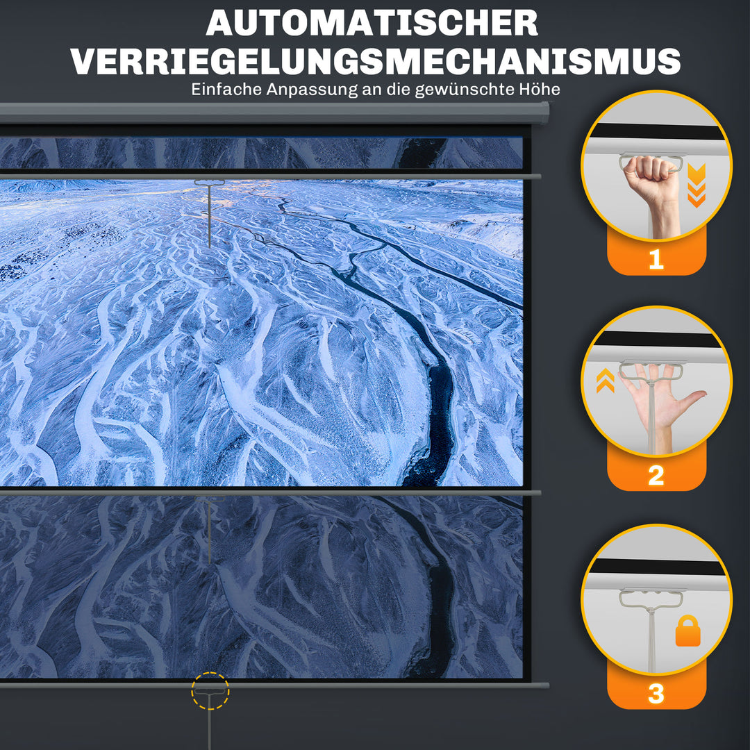 Projektorlærred 171 x 128 cm 84 tommer 4:3 hd 4k projektionslærred plast, metal hjemmebiograf