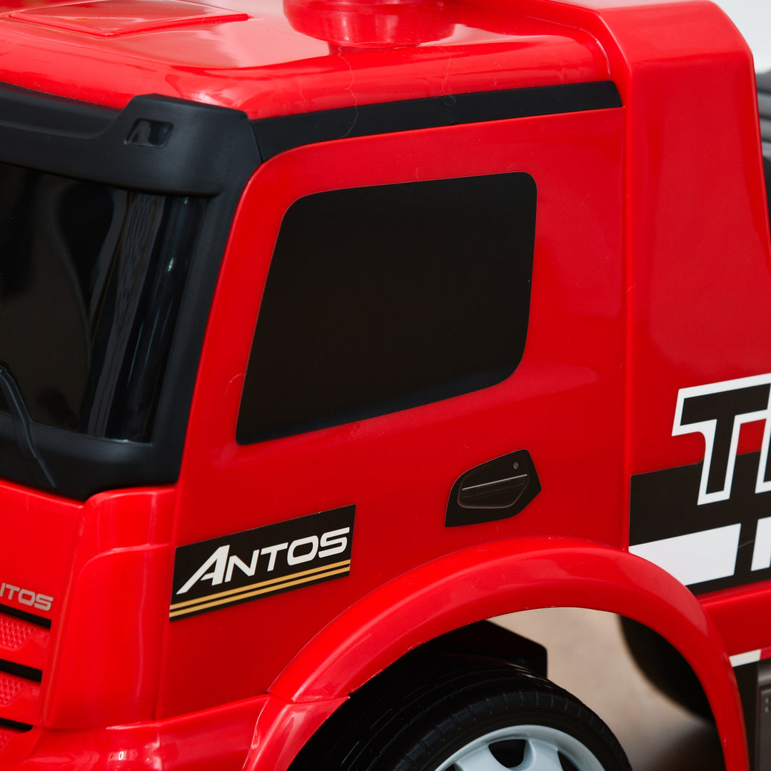 Køretøj køretøj baby køretøj børnebil licenseret af mercedes antos lastbil style med lys til børn fra 12 til 36 måneder metal pp plast rød+sort 62,5x28,5x45cm