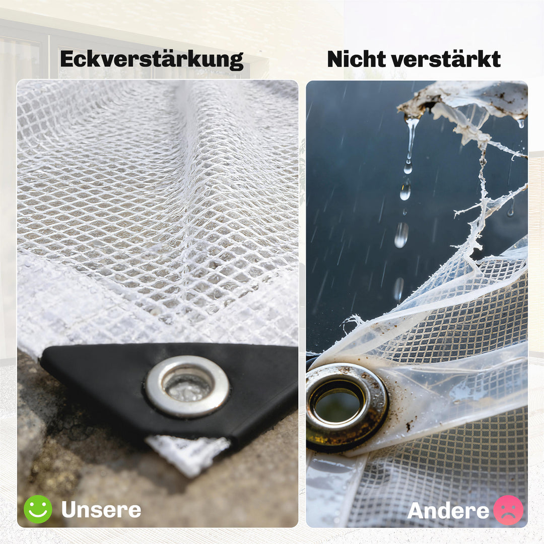 Vandtæt presenning, 4 x 6 m, 140 g/m², robust vævet presenning, hvid