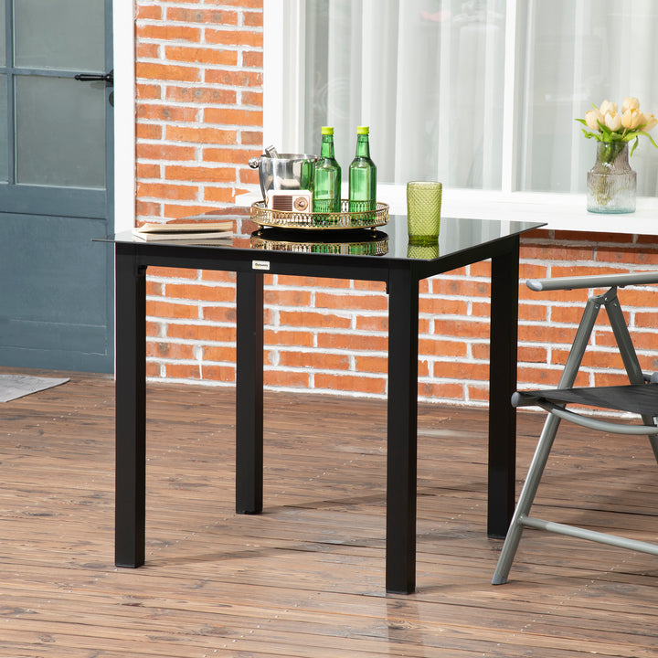 Havebord, udendørs bord, udendørs loungebord, vejrbestandig, 80 x 80 x 74 cm, sort