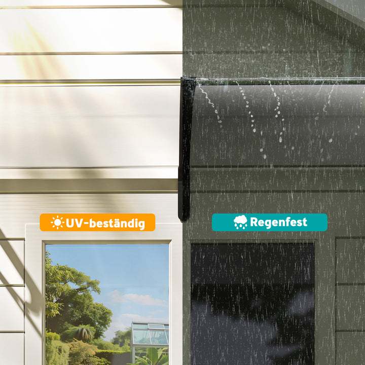 Hoveddørsmarkise 75x195x23 cm tagdækning 5mm polycarbonat solbeskyttelse regnbeskyttelse til udendørs brug aluminium transparent