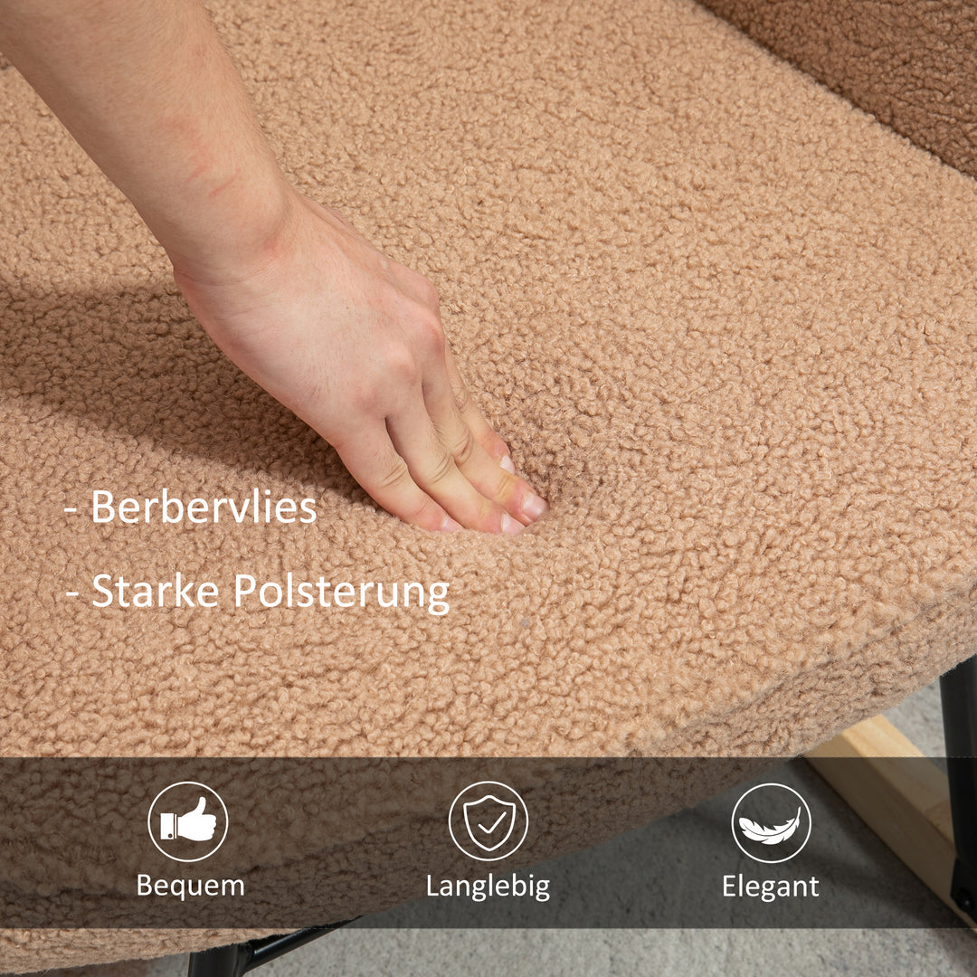 Retro gyngestol, massivt træ, lænestol, afslappende lænestol, 98 cm x 71 cm x 101 cm, brun